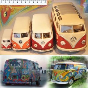 VW HIPPIEBUS model 1962 (small-l:5,5cm-r�d)