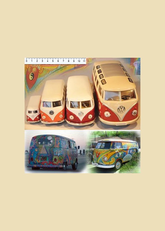 VW HIPPIEBUS model 1962 (small-l:5,5cm-r�d)