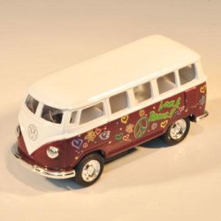 VW HIPPIEBUS model 1962 (small-l:5,5cm-brun)