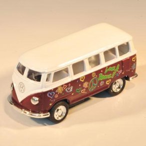 VW HIPPIEBUS model 1962 (small-l:5,5cm-brun)